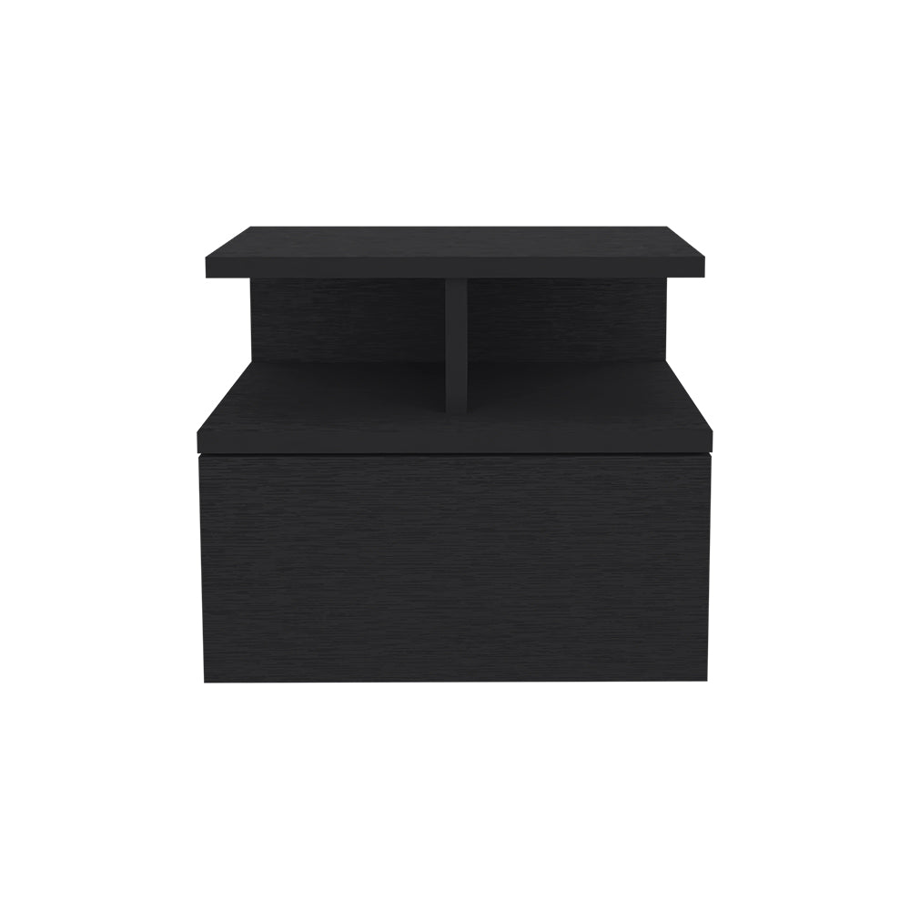 Black floating nightstand