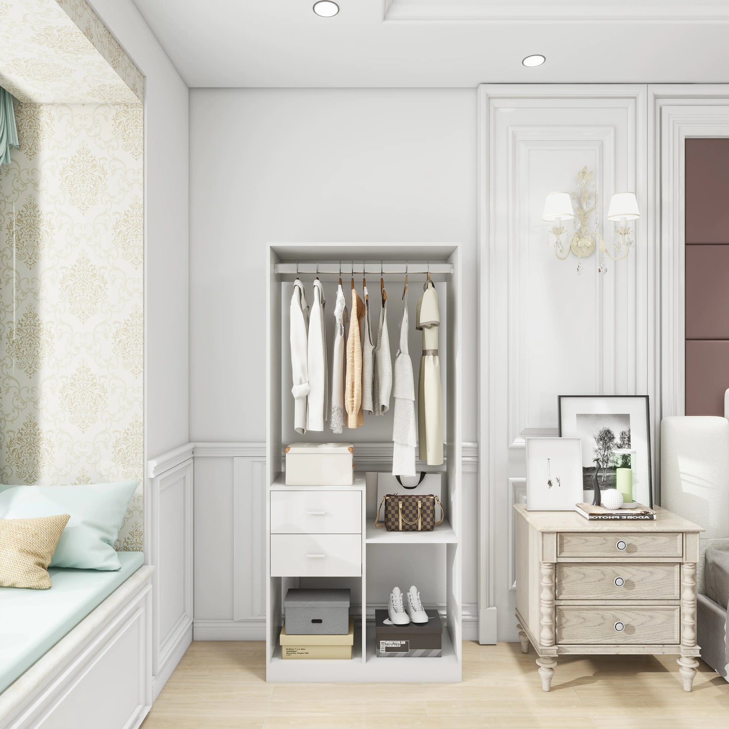 Freestanding Closet System with Drawers