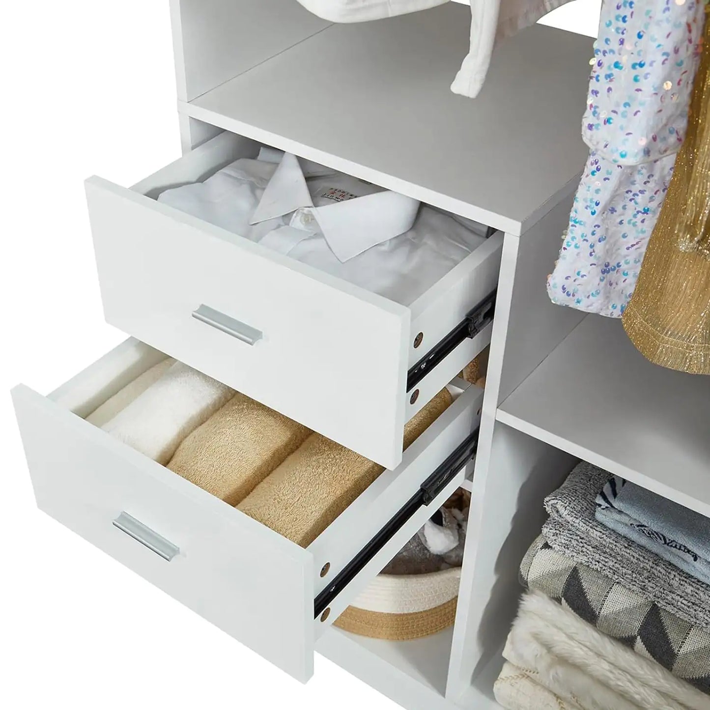 Freestanding Closet System with Drawers