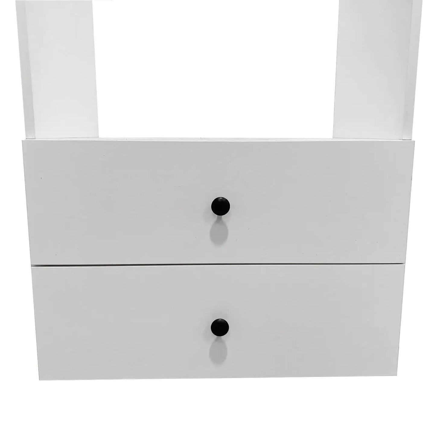 Bathroom white organizer shelves