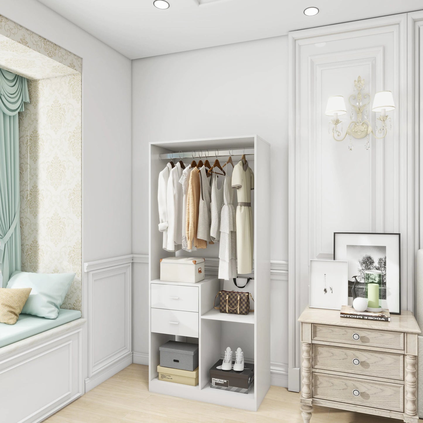 Freestanding Closet System with Drawers